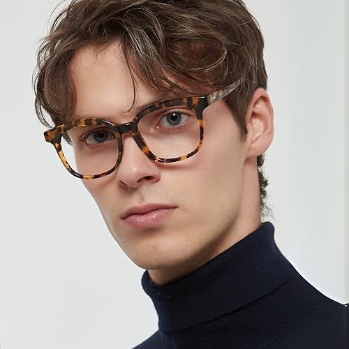 Miniatura 2 de Firmoo Anteojos de lectura de gran tamaño con bloqueo de luz azul de 1.5, patrón de tortuga, lentes vintage para lectura de computadora para Patrón