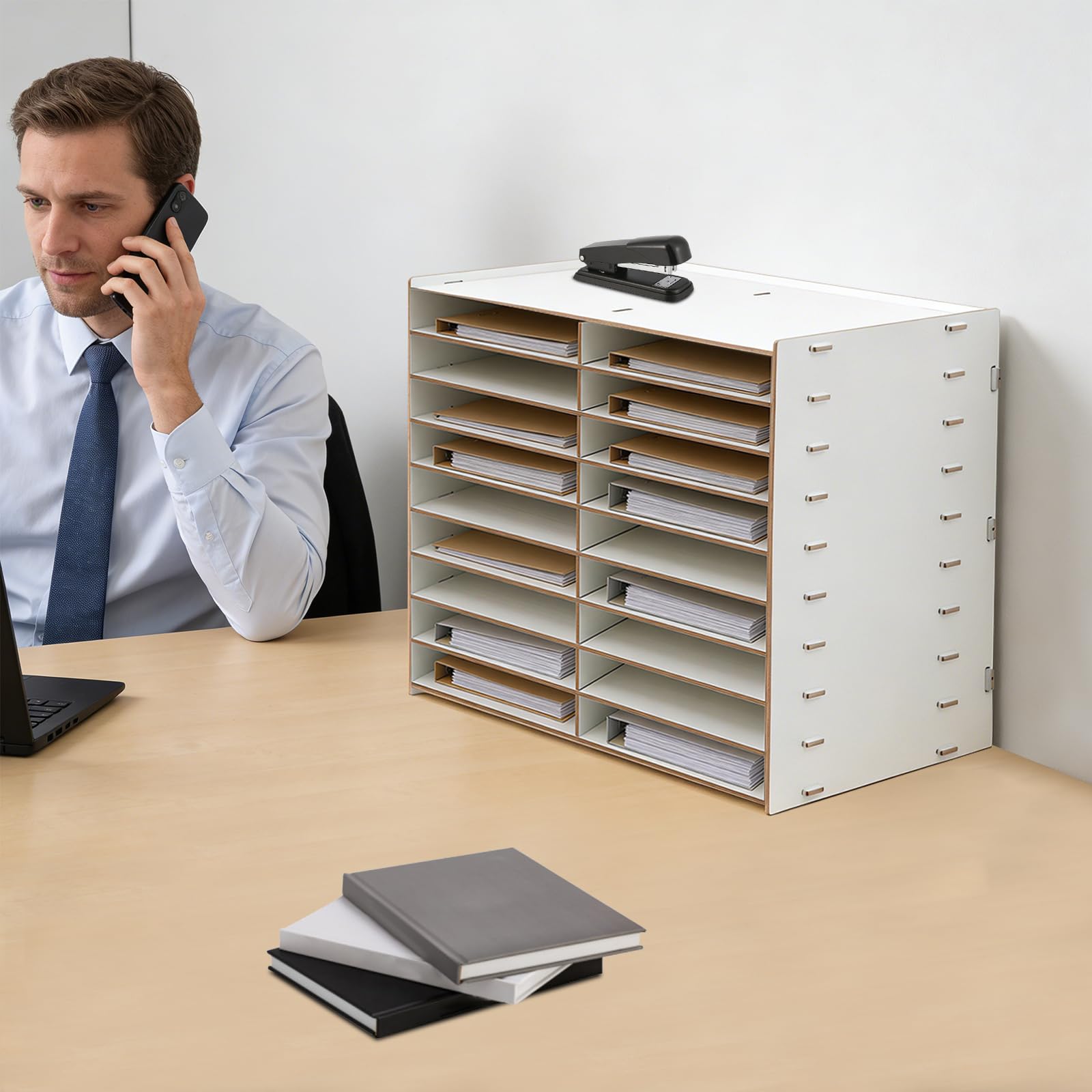 Weiß Dokumentenablage | Ablage Schreibtisch | Büroorganisation | Organizer Büro | Aktenablage | Büro Organisation | Ablage Büro, für Schreibtisch oder im Schrank