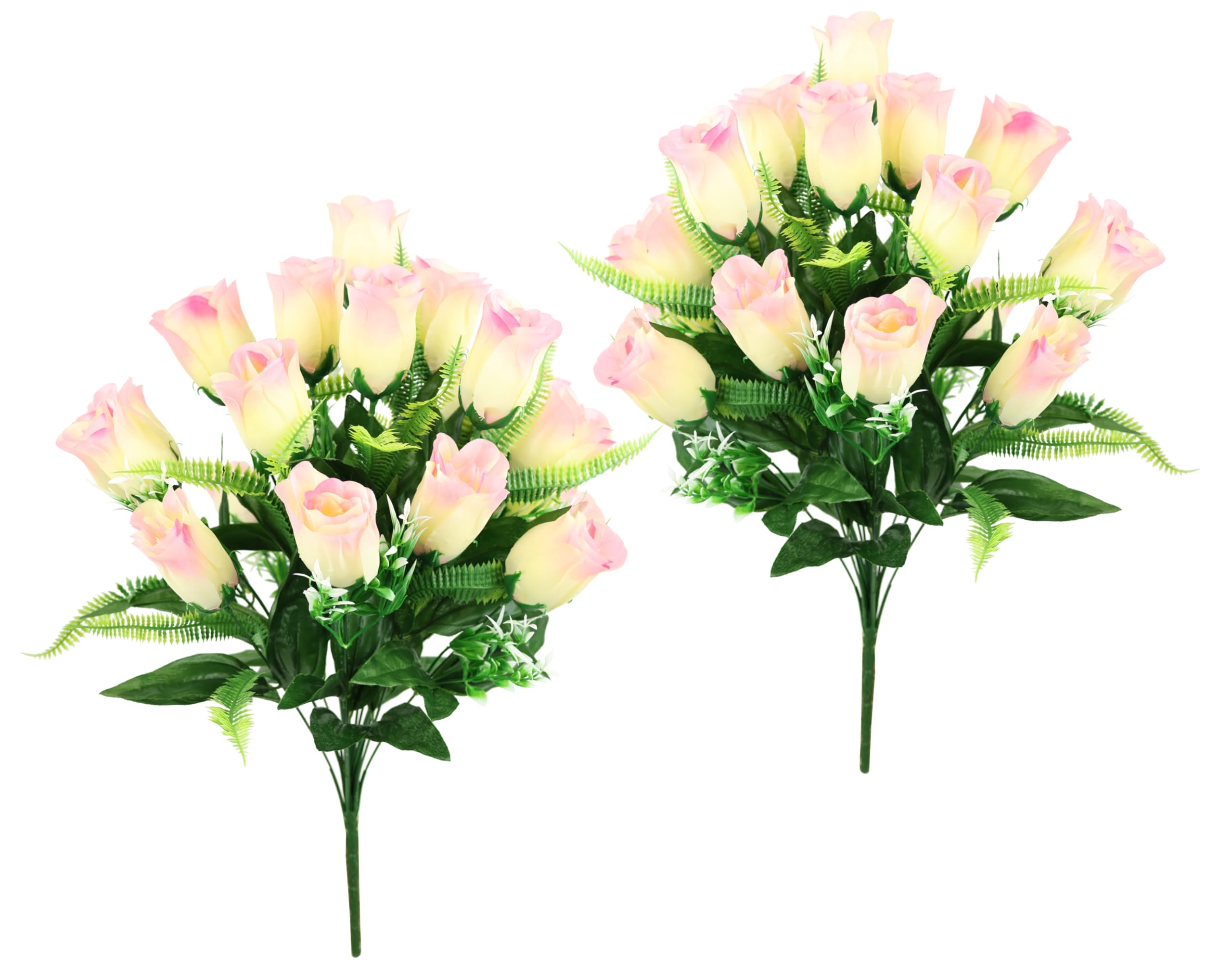 Bouquets de roses en soie rose clair lot de 2, cadeau idéal pour fête des mères