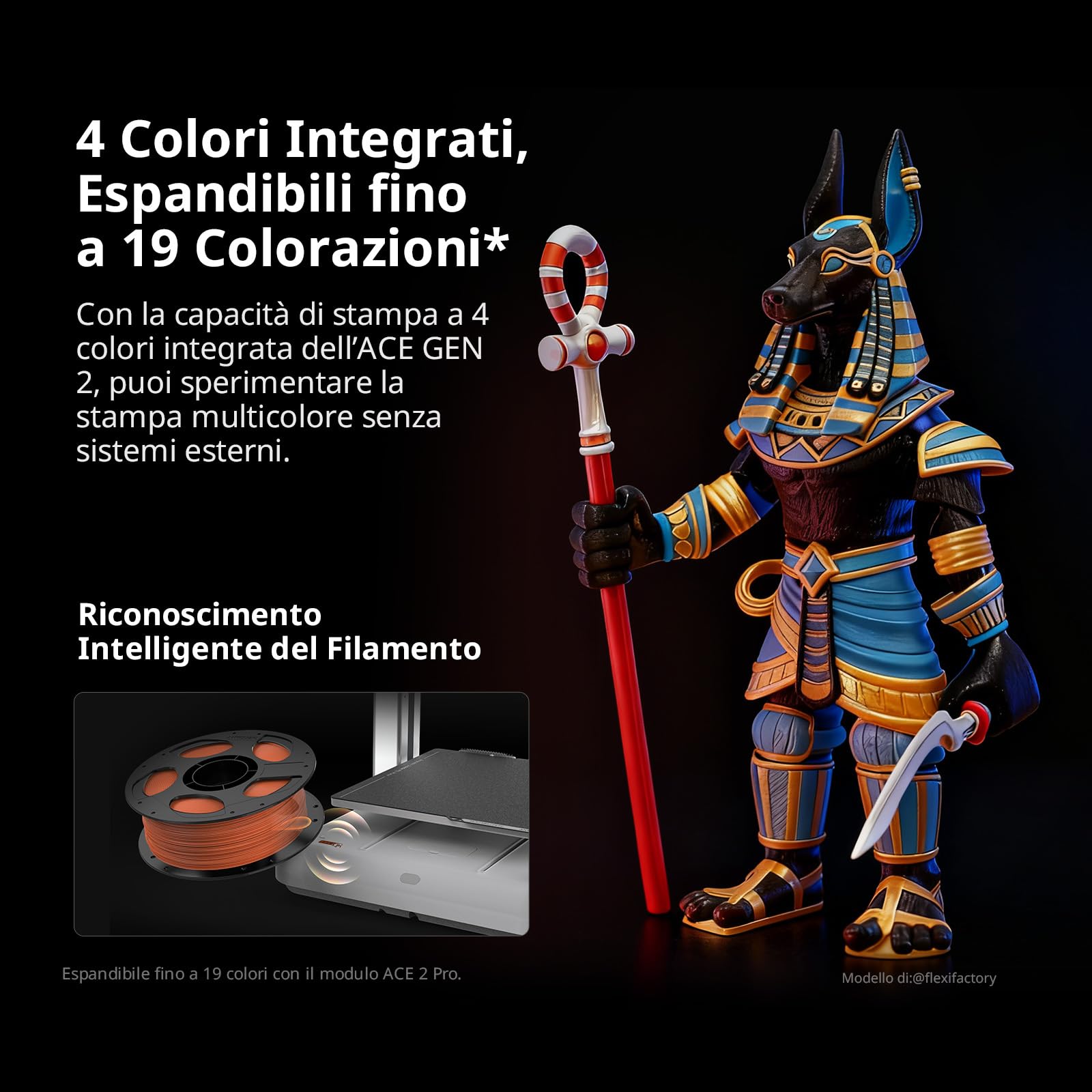 Anycubic Kobra X Multicolore Stampante 3D, Stampa a 4 Colori, Velocità Elevata di 600 mm/s, and PLA Filamento 10KG