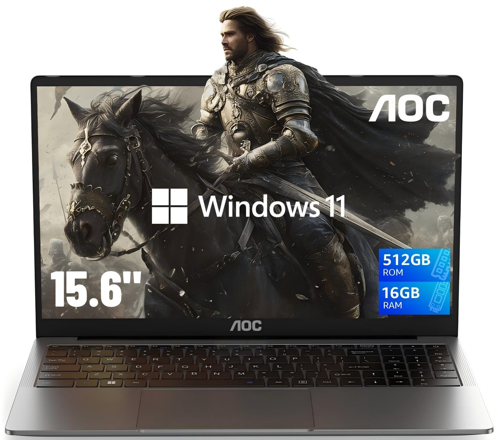 AOC 2025 AX15 Laptop Computer, 15.6-inch FHD Screen, Work Laptops with N97 Processor(Up to 3.6GHz) 16GB RAM, 512GB SSD, Windows 11 Laptop Computer, Light&Thin, Metal Shell, Webcam, Type-C, USB3.2