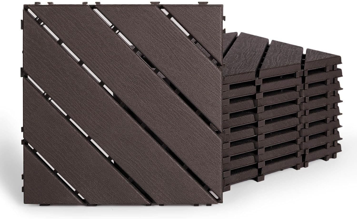 Baldosas de cubierta entrelazadas compuestas madera y plástico