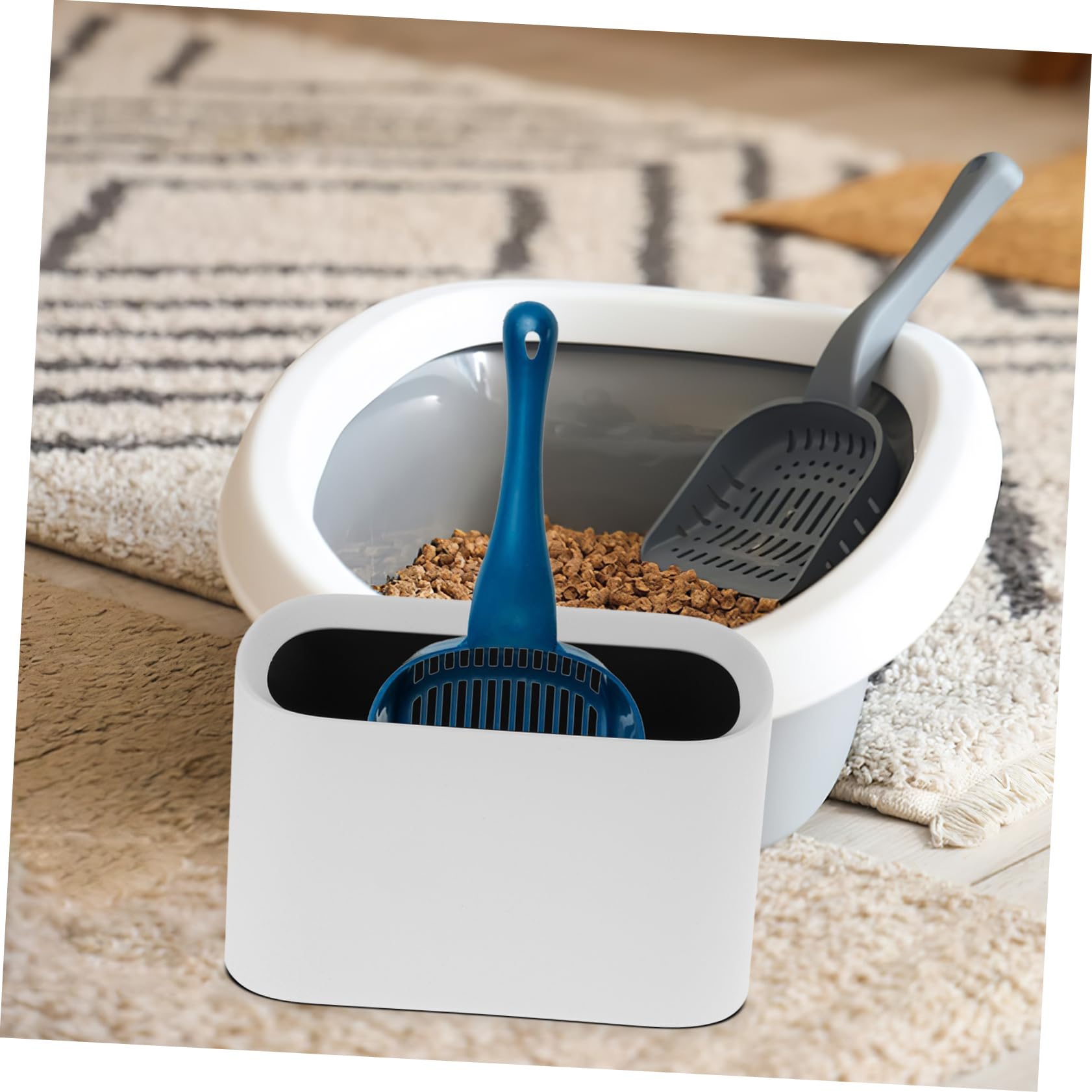 INOOMP Sturdy Cat Litter Scoop Holder Home Scooper Stand for Litter Box Easy- Plastic