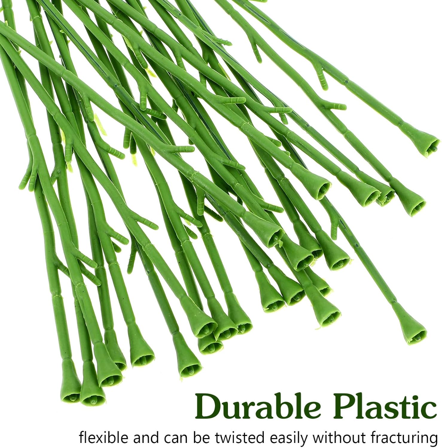 SEWACC Artificial Floral Stems, 100pcs Plastic Floral Rods for DIY Wedding Bouquets, Home Party Decorations, 12.99 Inch
