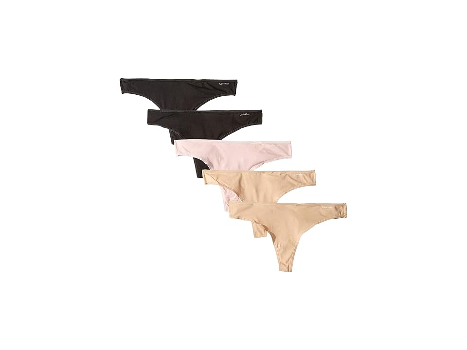 

Calvin Klein Underwear 5-Pack Form Thong (Black/Black/Bare/Bare/Connected) Women's Underwear, Multi