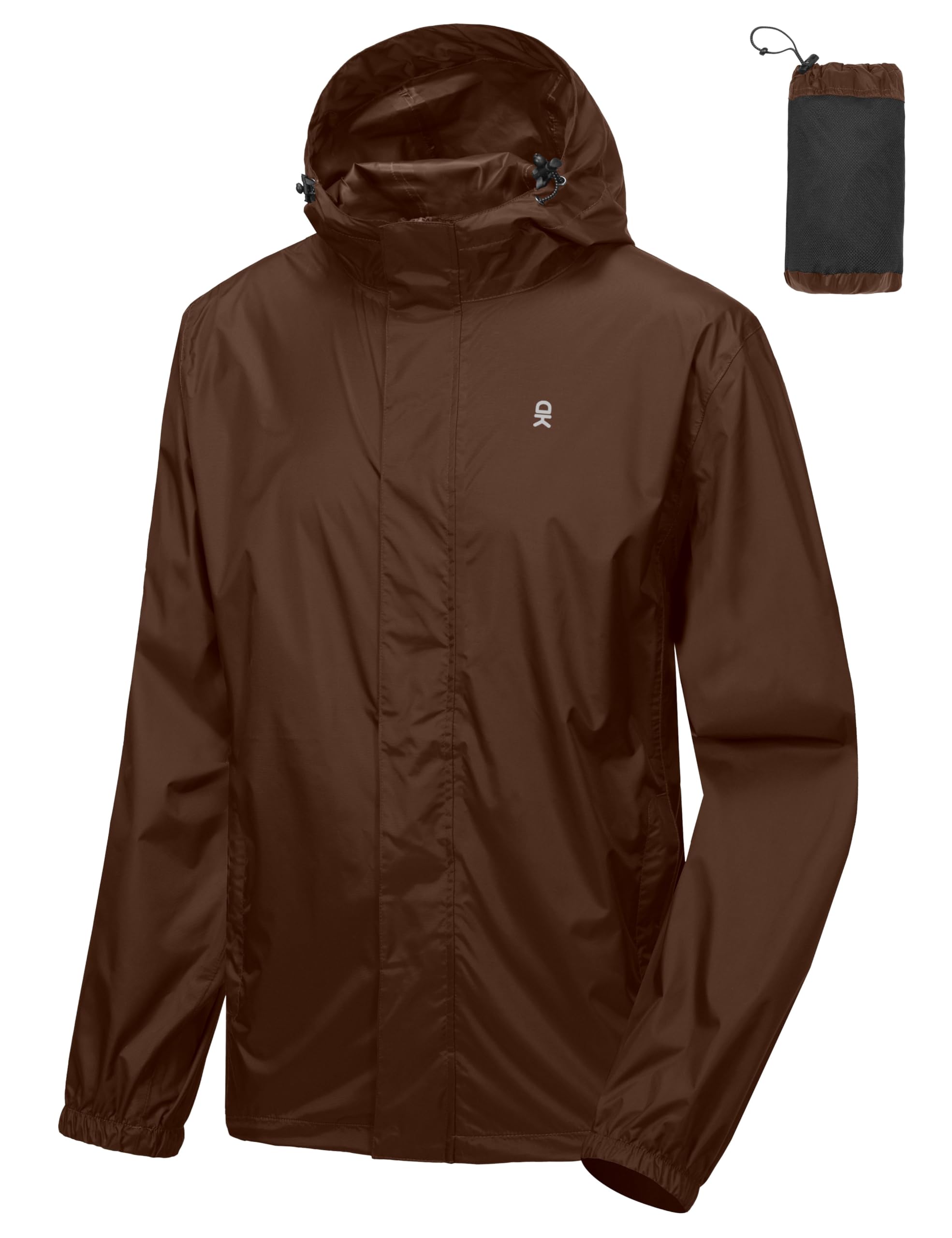 Little Donkey Andy Men's Packable Rain Jacket Windbreaker Waterproof Lightweight Rain Coat with Hood for Golf Cycling Hiking