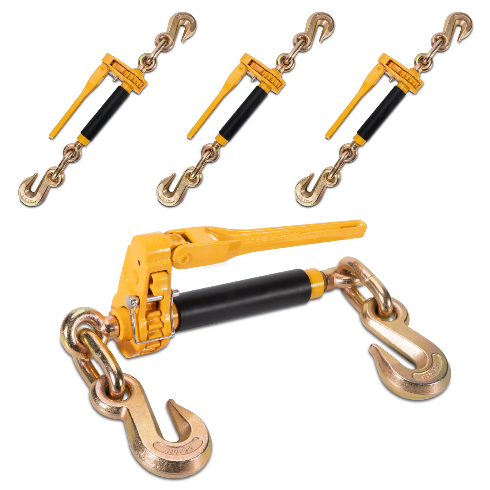 Folding Ratchet Load Binders - Heavy Duty Trailer Tie-Downs -12
