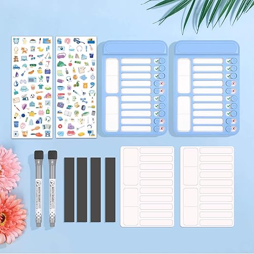 Miniatura 7 de Audab Tabla de tareas de borrado en seco para niños, tablero de lista de verificación magnética, tabla deslizante de mis tareas, tabla de lista de