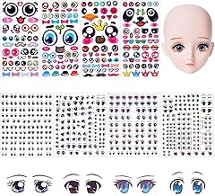 WADORN 8 Sheets 3D Resin Stickers for Mobiles and Realistic Eyes Paper Stickers for Crafts Cute Cartoon for Doll Halloween Pumpkin Ghost Decoration