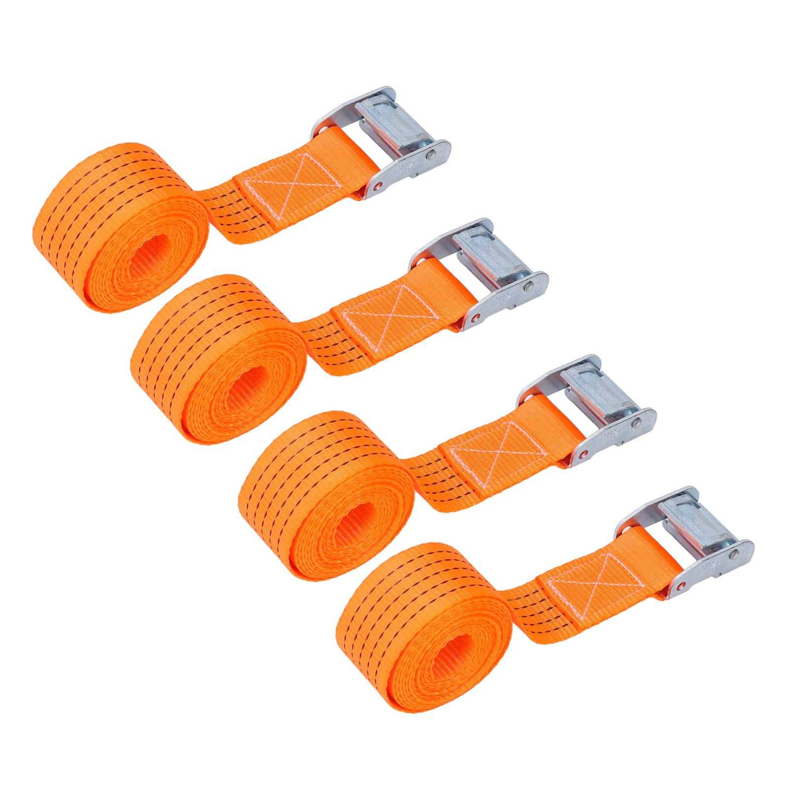 Spanngurte, 4 Stück, 2 Zoll X 10 Fuß, Polyester-Nockenschnallen-Zurrgurte, 3-Tonnen-Zug, Schnellspanner, Verstellbar, für Motorrad-Anhänger, LKW, Kajak, Boot, Frachttransport
