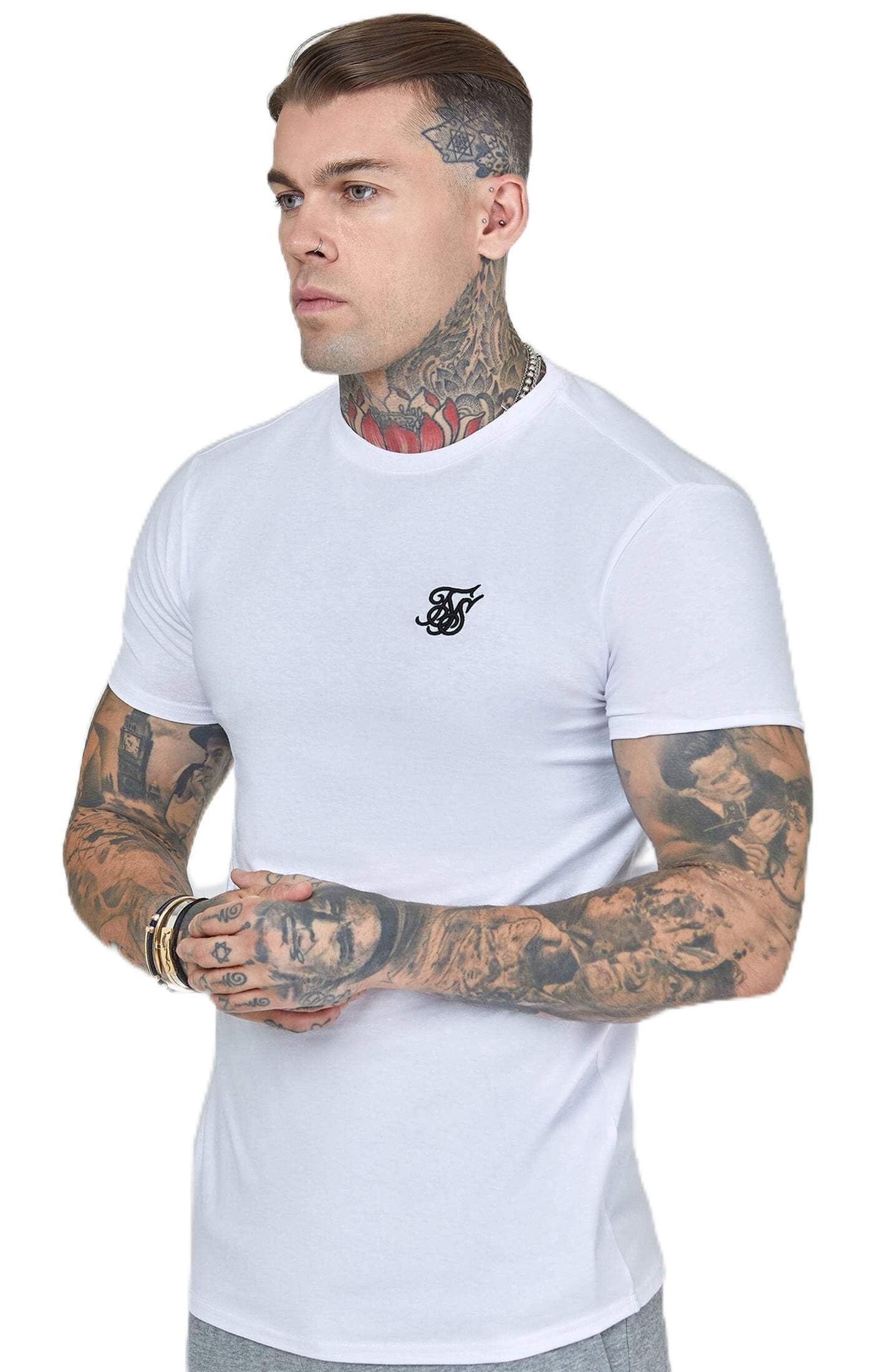 Siksilk Men's Essentials T-Shirt - White - Large