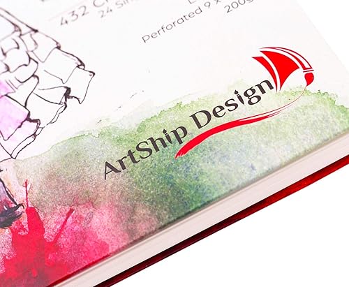 Miniatura 2 de Fashion Sketchbook 400 Figure Templates Premium Hardcover Heavy-Weight Multi-Media Paper 85x6 Travel Size