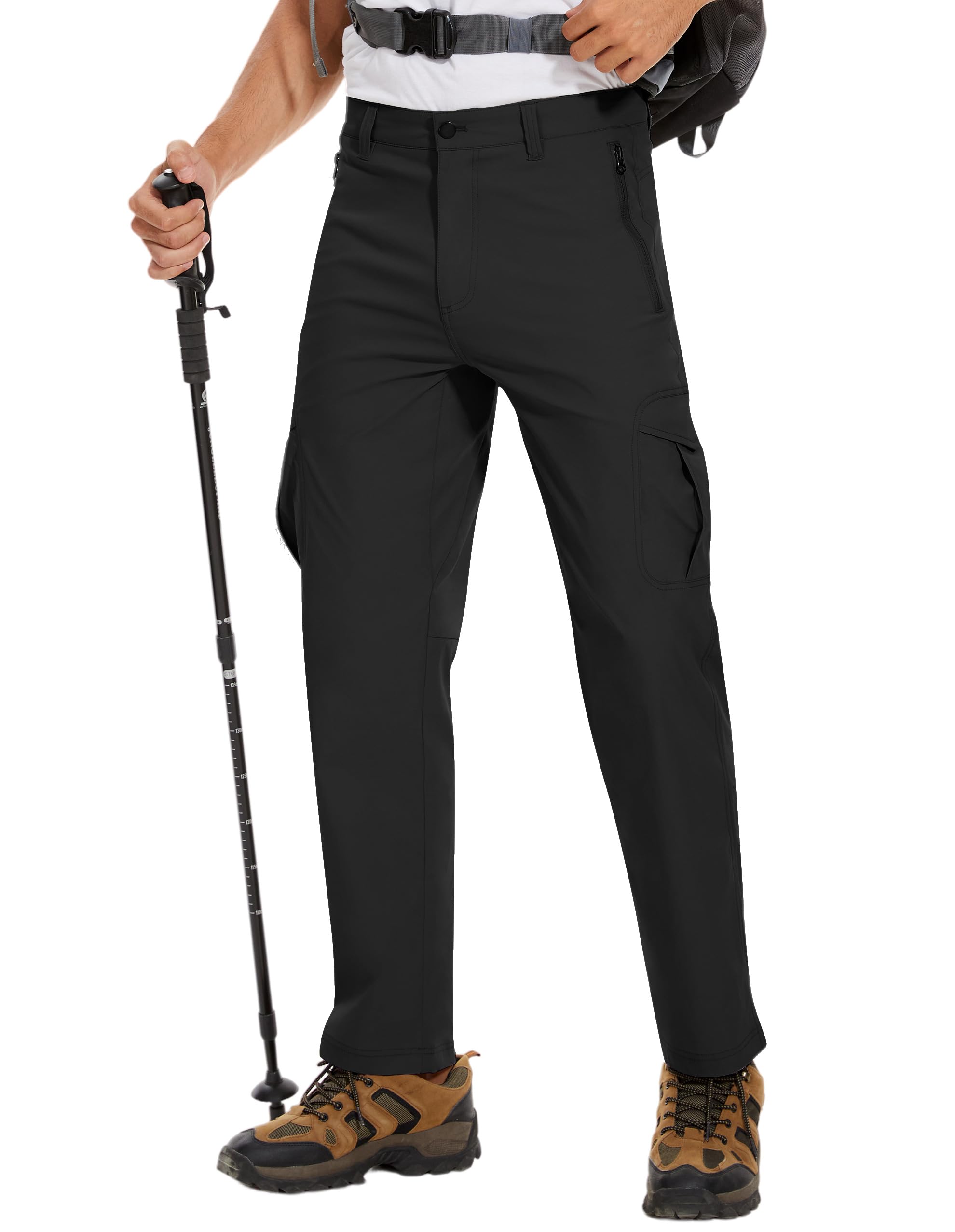 PULI Men's Stretch Cargo Hiking Pants with 5 Pockets Waterproof Slim Fit Golf Casual Travel Work