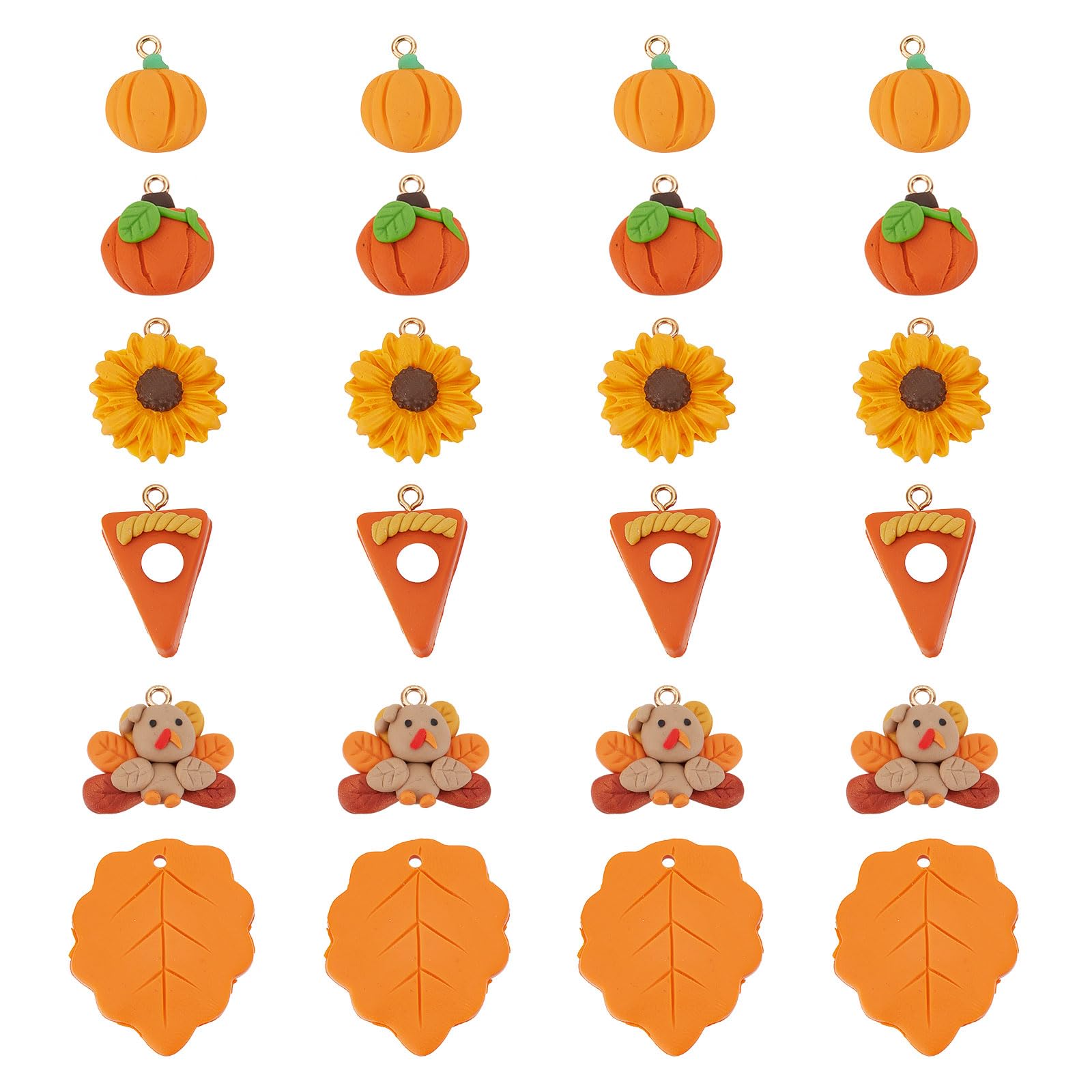 Breloques de Thanksgiving SUNNYCLUE en argile pour bijoux d'automne artisanaux