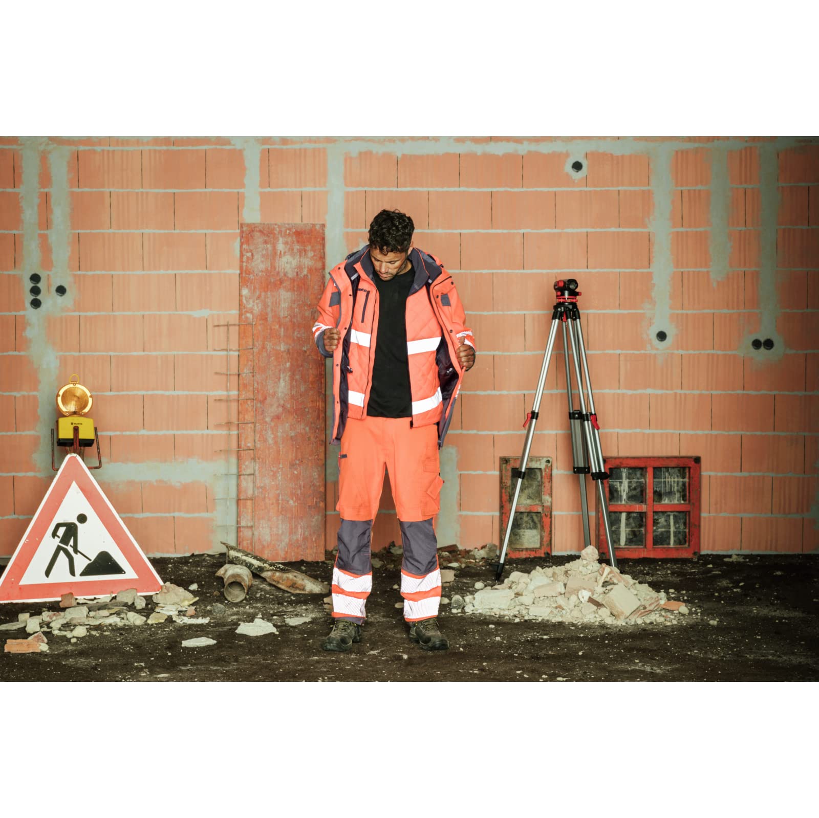 WÜRTH MODYF Warnschutz Winter Bundhose Neon EN 20471 2 - professionelle Arbeitshose für Herren - Warnschutzhose mit Knieschutztaschen - in den Größen 24-118 in Gelb und weiteren Farben
