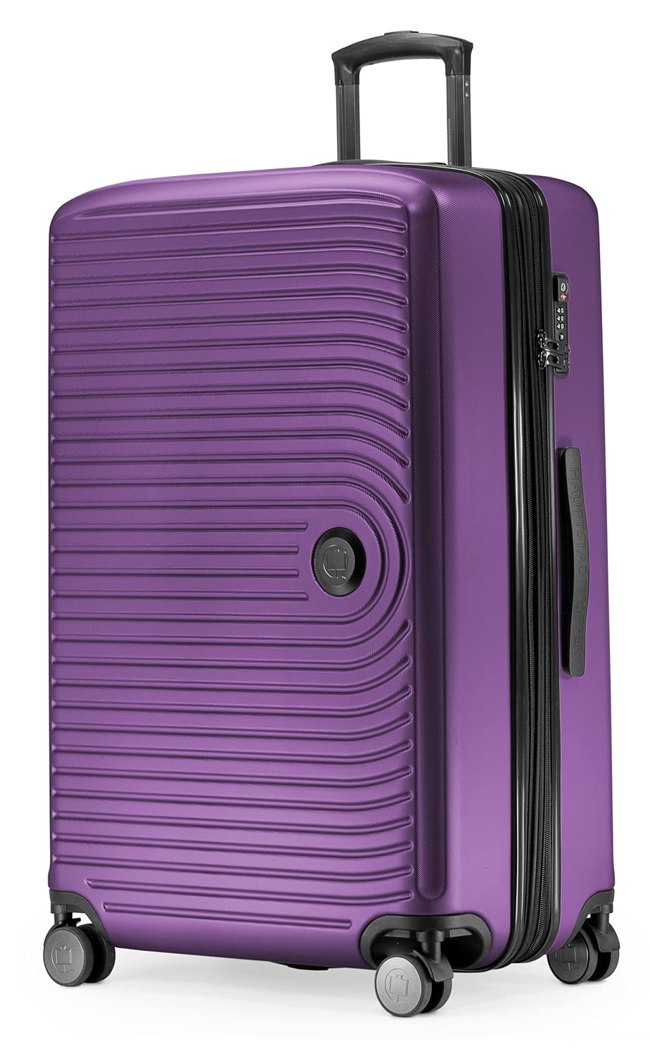 HAUPTSTADTKOFFER Mitte - Valigia Rigida Grande, TSA, 4 Ruote, Bagaglio da Stiva con Espansione di Volume di 8 cm, 77 cm, 130 L, Melanzana