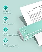 Vista 2 de Phomemo M08F - Impresora térmica portátil y papel de transferencia de tatuajes, 100 hojas tamaño A4, impresoras térmicas inalámbricas sin tinta