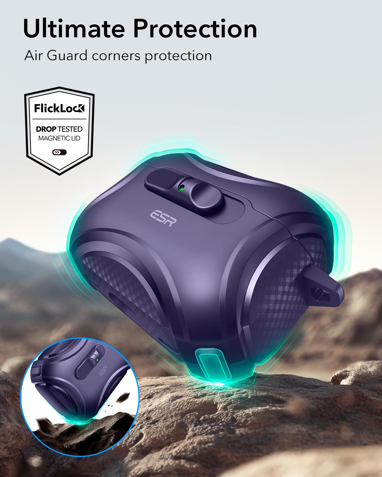 ESR for AirPods Pro 3 Case (2025), Compatible with Airpods Pro 3rd Generation Case (USB-C Cable), Effortless MagSafe, Drop-Proof Lock, Easy Open, Cyber Series, Purple thumbnail 14