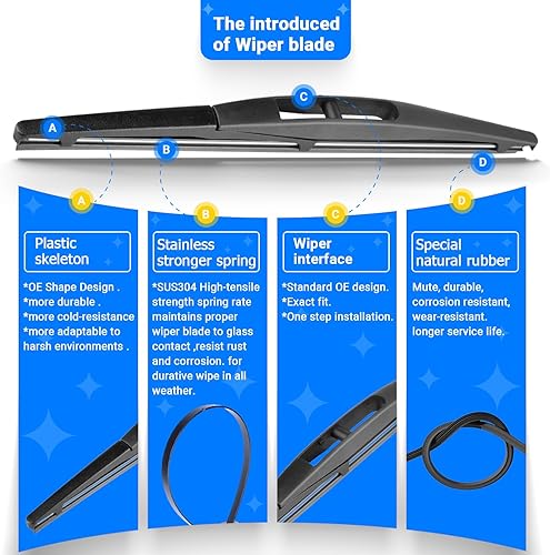 Miniatura 4 de Juego de limpiaparabrisas de repuesto para Nissan LEAF 2011 2012 2013 2014 2015 2016 2017 calidad original de fábrica para mi automóvil, 26