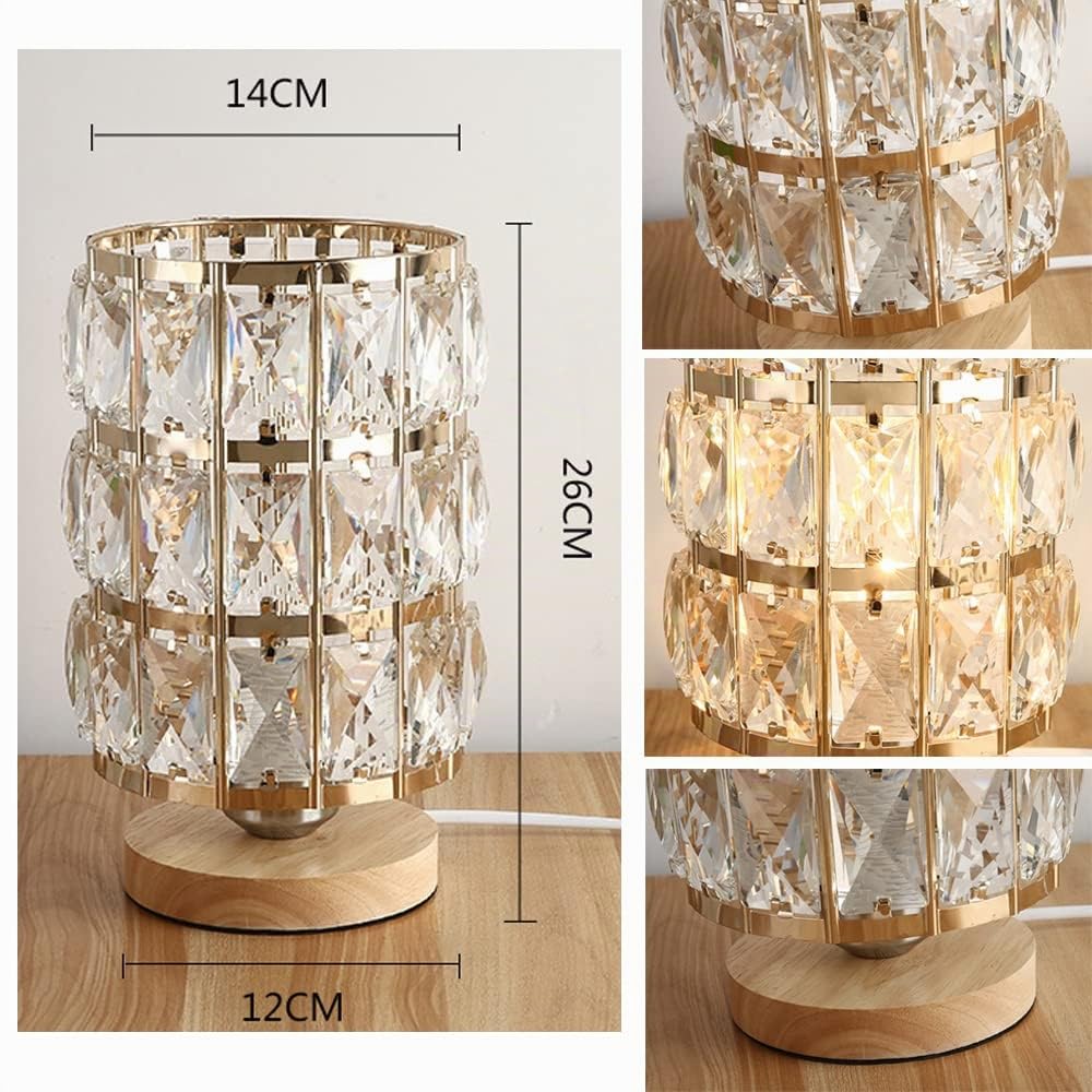 Lampe de Table en Cristal, Lampe de Chevet pour Décoration Intérieure, Cristal de Mode Créatif avec Douille E27, pour Salon Chambre Hôtel (Pas d'Ampoule) (B)