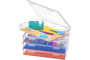 Wesiti 4 Pcs A4 Scrapbook Paper Storage Box