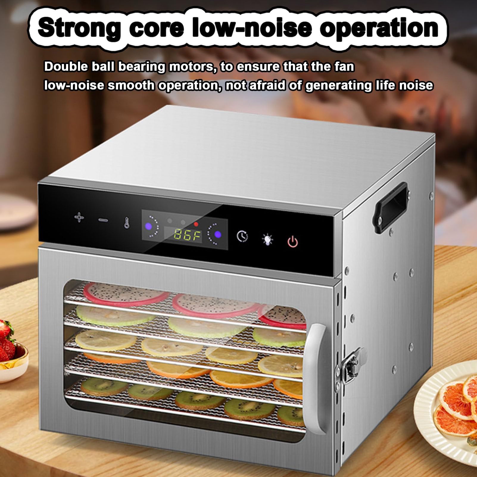 Essiccatori per alimenti Macchina per essiccazione a congelamento per carne secca, essiccatore elettrico per frutta da banco, essiccatore per erbe aromatiche, essiccatore in acciaio,12Layer