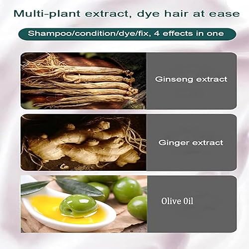 Miniatura 6 de HUANG YI - Tinte natural para el cabello vegetal, nuevo tinte botánico de burbujas para el cabello de 0.7 fl oz, 10 paquetes por caja, extracto de