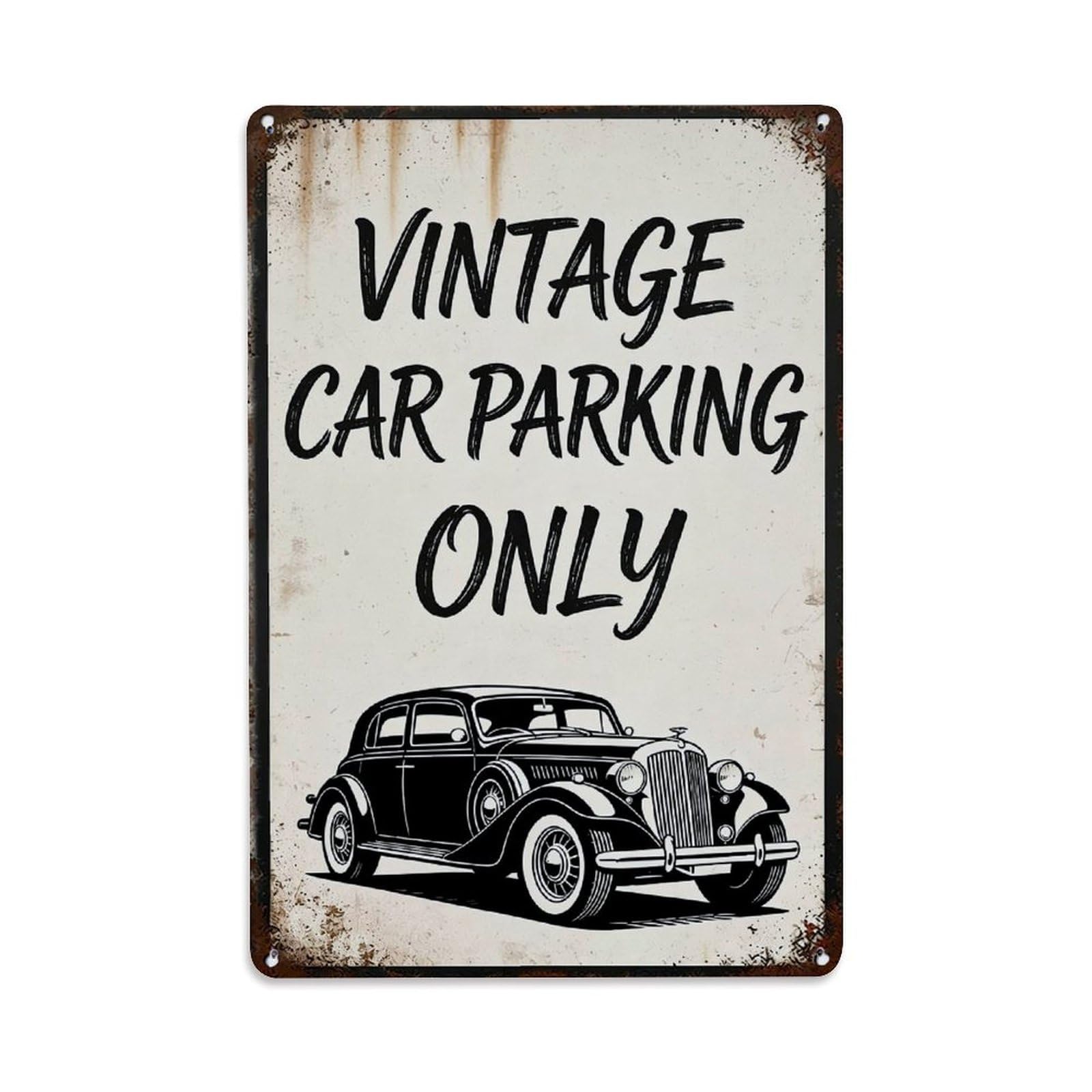 Nestemfo Vintage Car Parking Only Sign Tin Sign Metal Sign, Living Room,Bar, Home, Bedroom Wall Decor,Retro Metal Poster 8X12 Inches