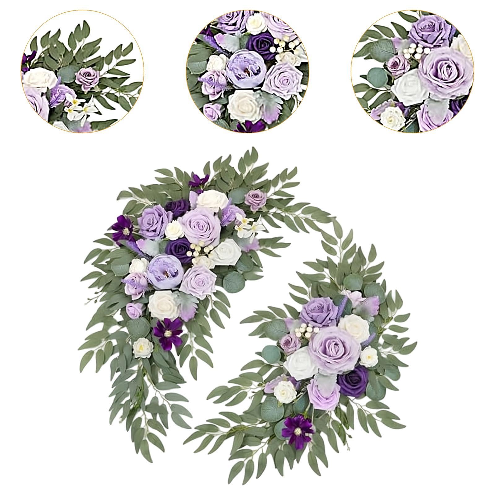 Set mit 2 Künstlichen Hochzeitsbögen Zur Wanddekoration, Lila Weiß