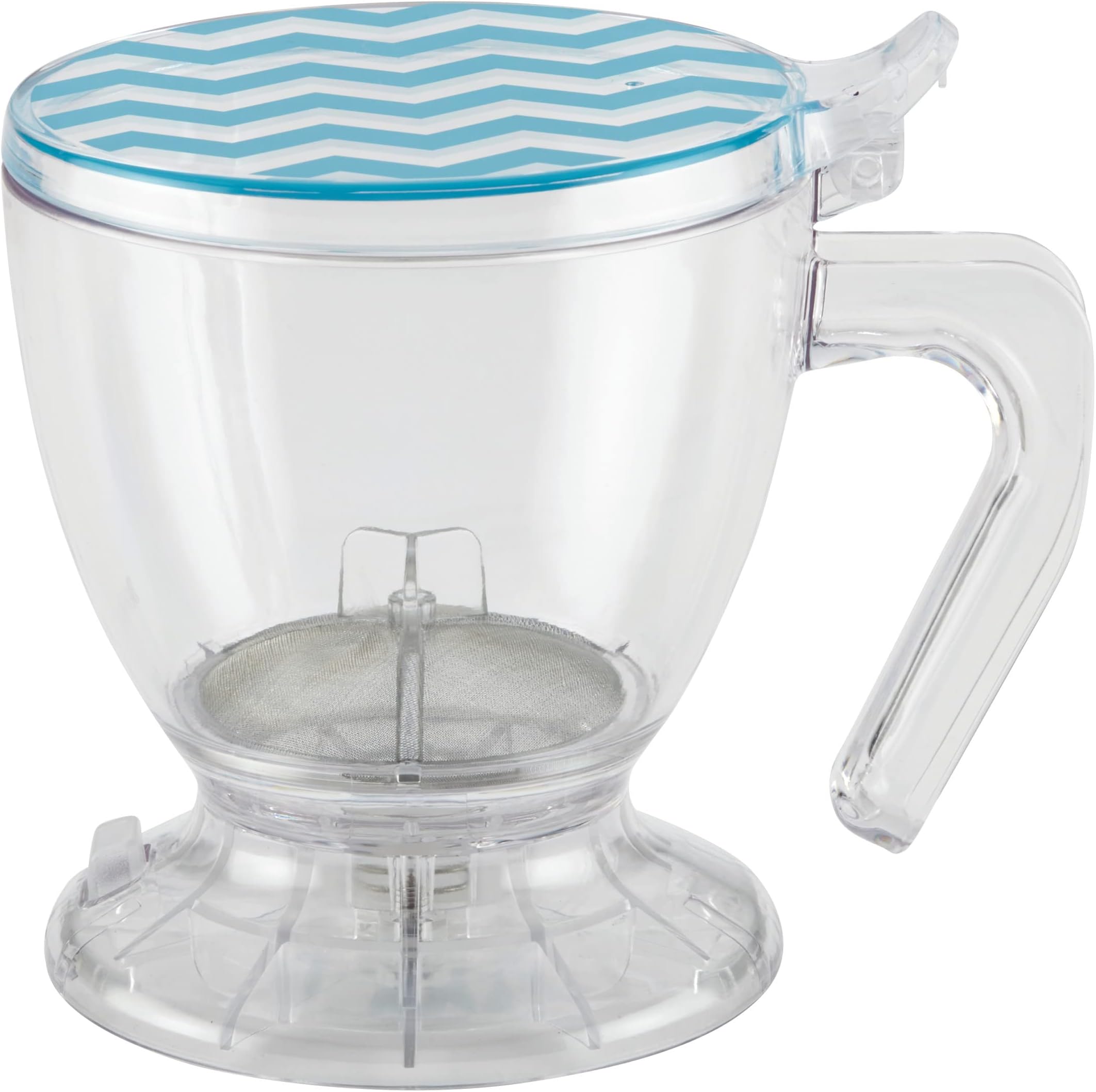 Coffee and Tea BPA-Free Plastic Smart Brewer, 19.5-Ounce, Blue Chevron,Aqua