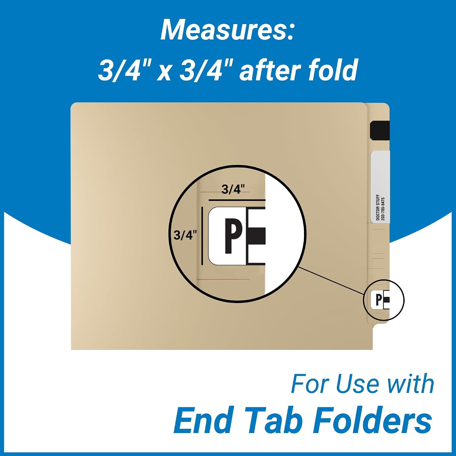 Doctor Stuff - File Folder Labels, Alphabet Letter P, Jeter 2900 - JSAM Series Compatible Alpha Stickers, White/Black, 3/4" x 1-1/2", 500/Roll