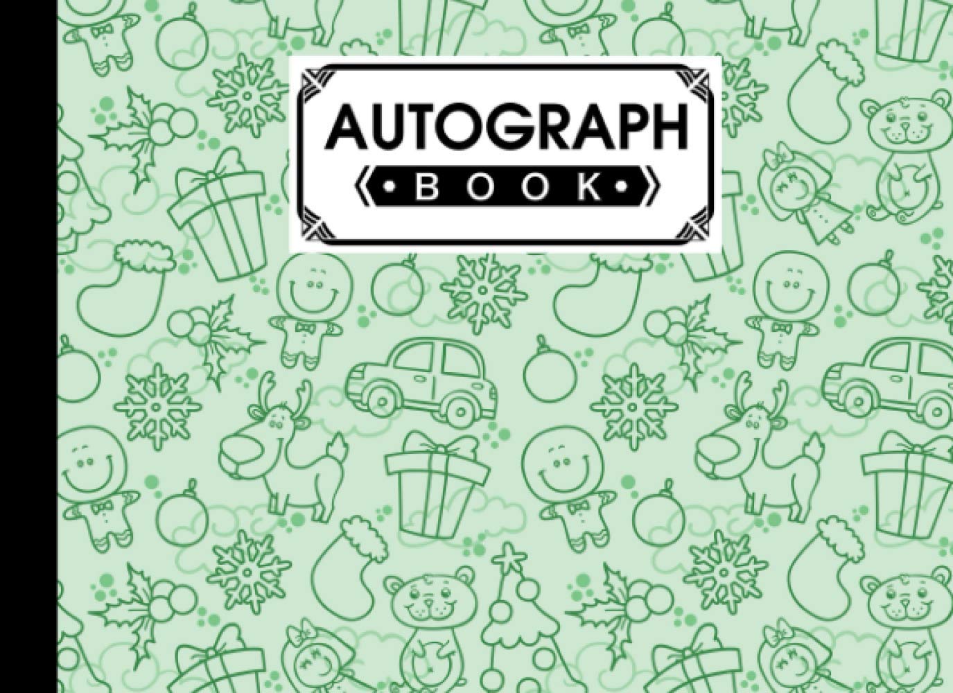 Autograph Book: Christmas Cover | Signatures Blank Scrapbook, Blank Unlined Keepsake, Memorabilia Album Gift, Keepsake Memory Book, Size 8.25" x 6"