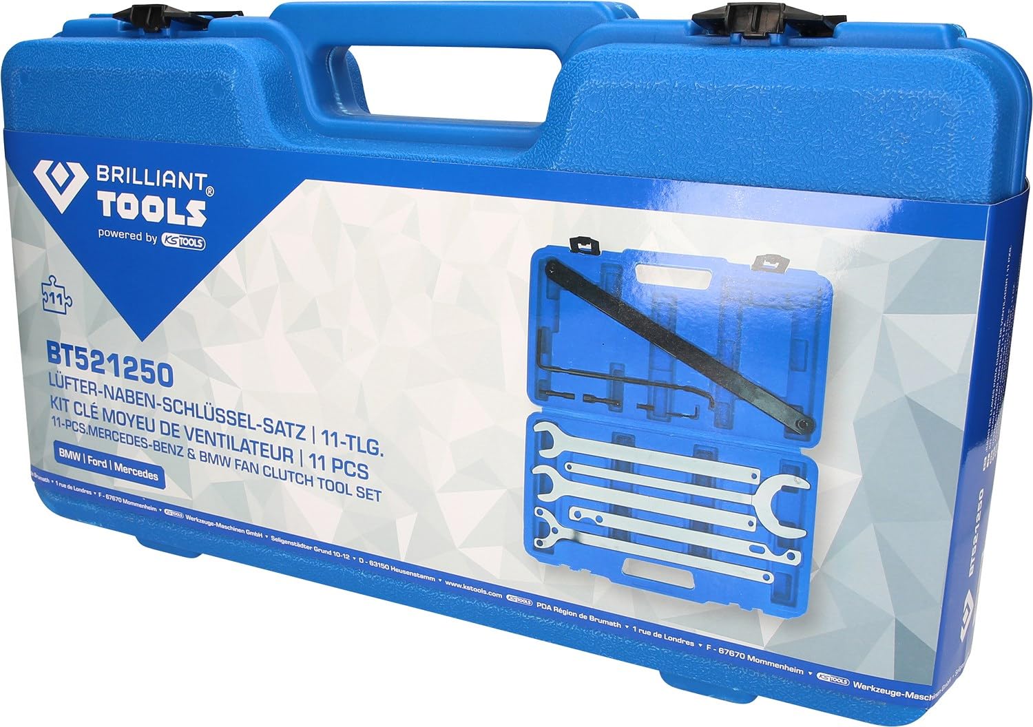 BRILLIANT TOOLS BT521250 Kit chiave mozzo ventola, 11 pz [Powered by KS TOOLS]