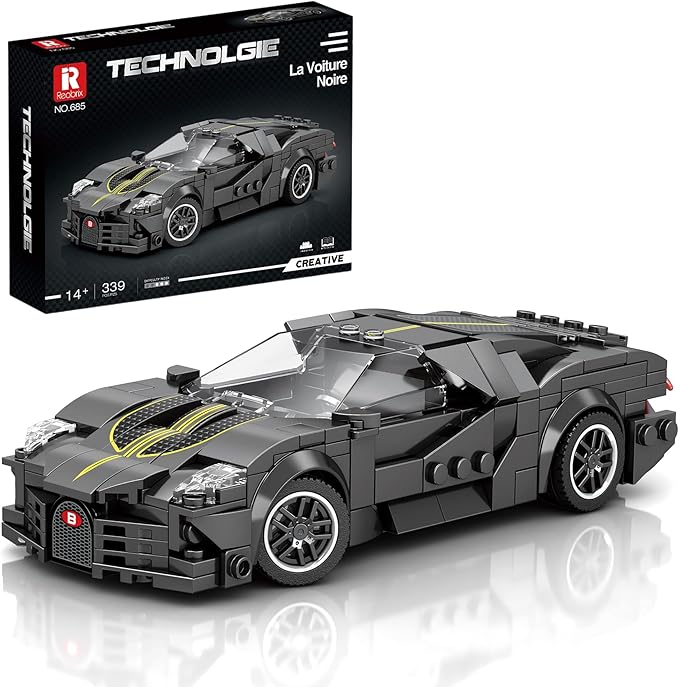 Reobrix 685 Bugatti La Voiture Noire Toy Car Building Blocks, Model Car