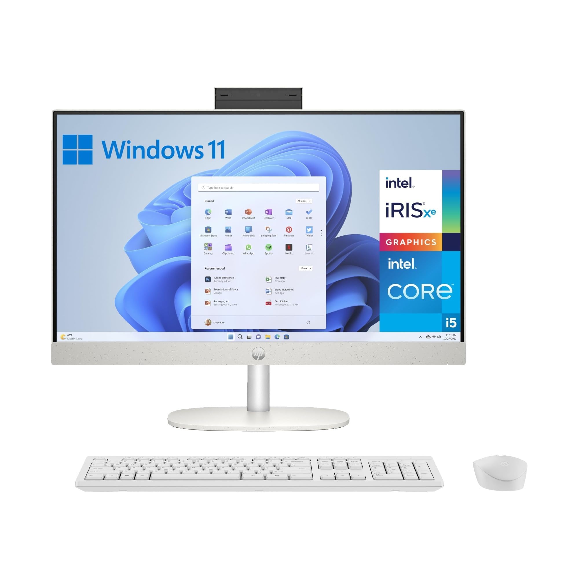 HP All-in-One 27-cr0073ns - Ordenador de sobremesa 27" Full HD con cámara, Teclado y ratón inalámbricos (Intel Core i5-1334U, 16GB RAM, 1TB SSD, Intel UHD Graphics, Windows) Blanco - 2