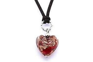 Exquisite Murano Glass Heart Necklace: Handcrafted Treasure from Italy