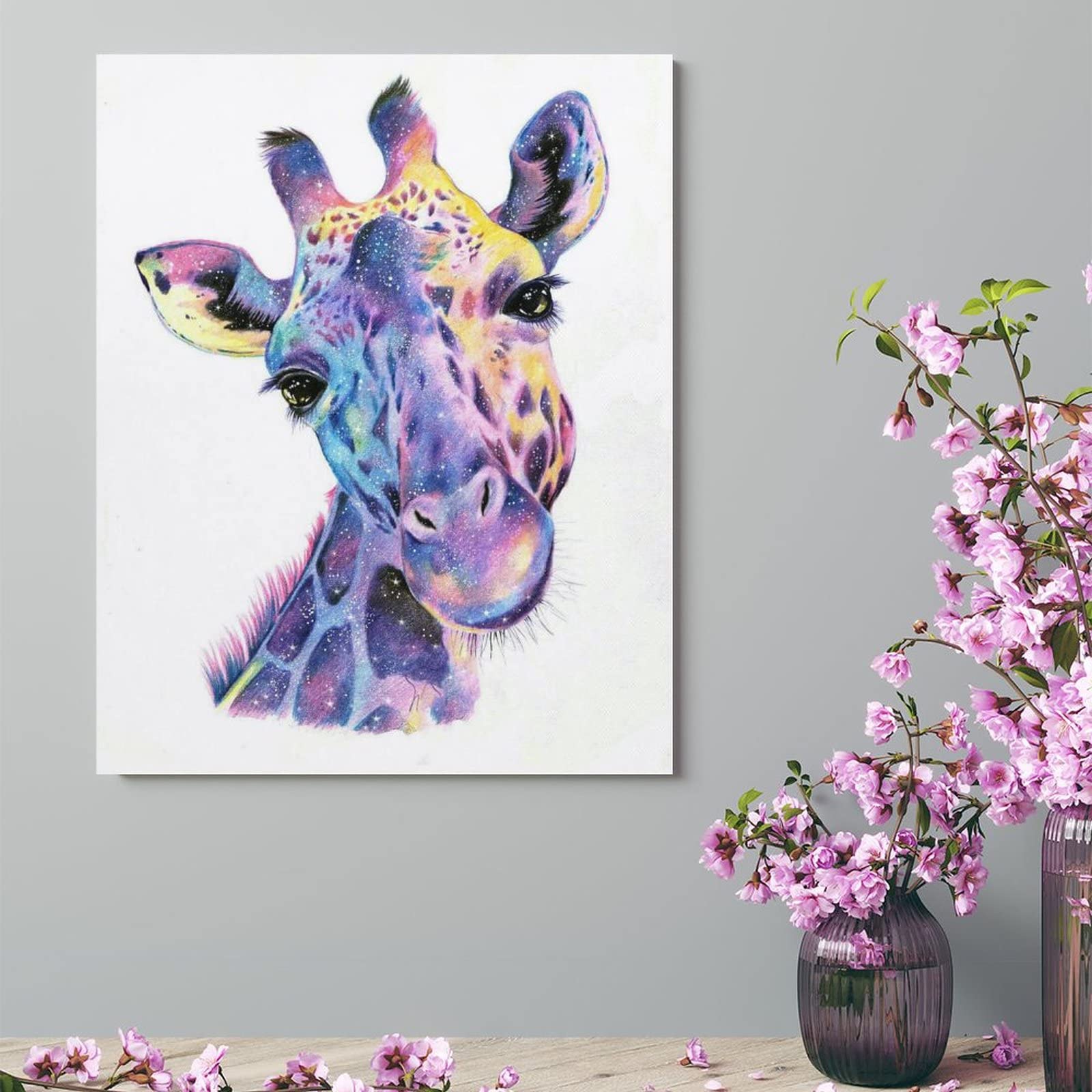 Amazon.co.jp: 絵画 水彩キリンインテリア 絵画 リアルな水彩風アート 