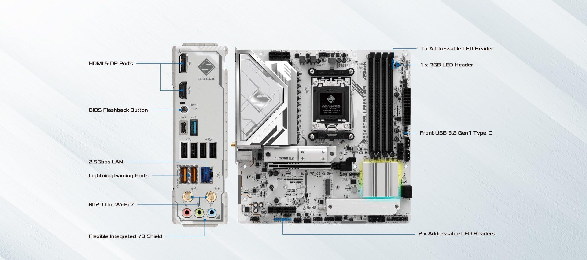 マザーボード ASRock B850M Steel Legend WiFi ASRock > B850M Steel Legend WiFi