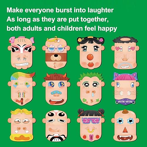 Miniatura 9 de Juego de rompecabezas de cara para niños, combinación infinita, portátil, divertida expresión facial, juego de mesa familiar, juguete de