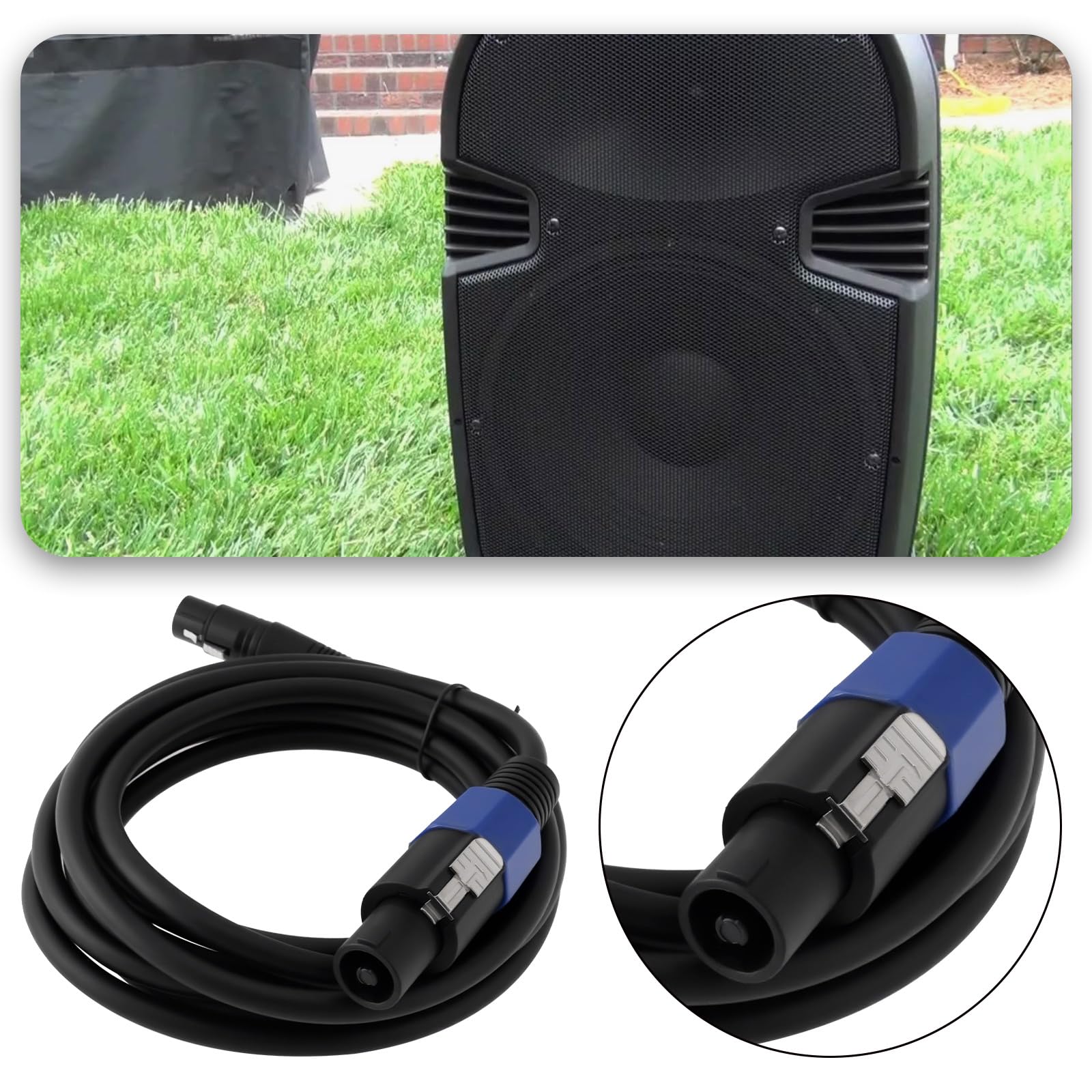 OTOTEC XLR 3 Pin Female to Speakon Male Speaker Cable for DJ/PA Speaker Cord with Twist Lock (3m)