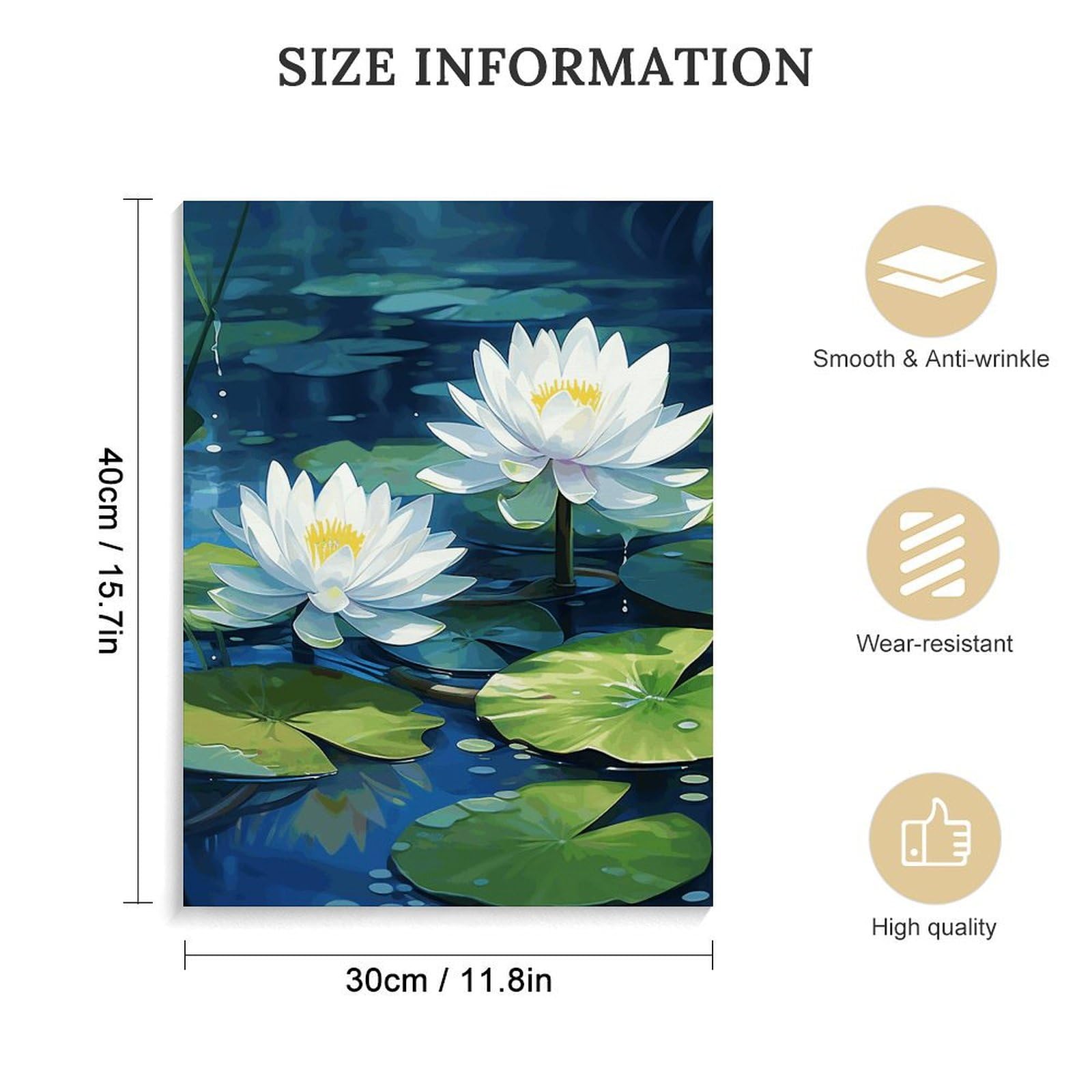 Amazon.co.jp: 睡蓮の水彩画 キャンバスウォールアート 39.9x11.8