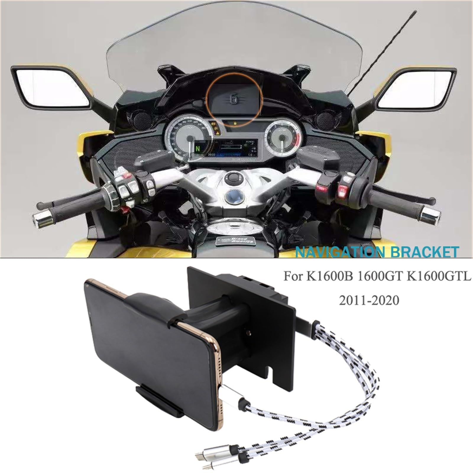 K 1600 B GT GTL Support de Navigation for téléphone GPS Moto