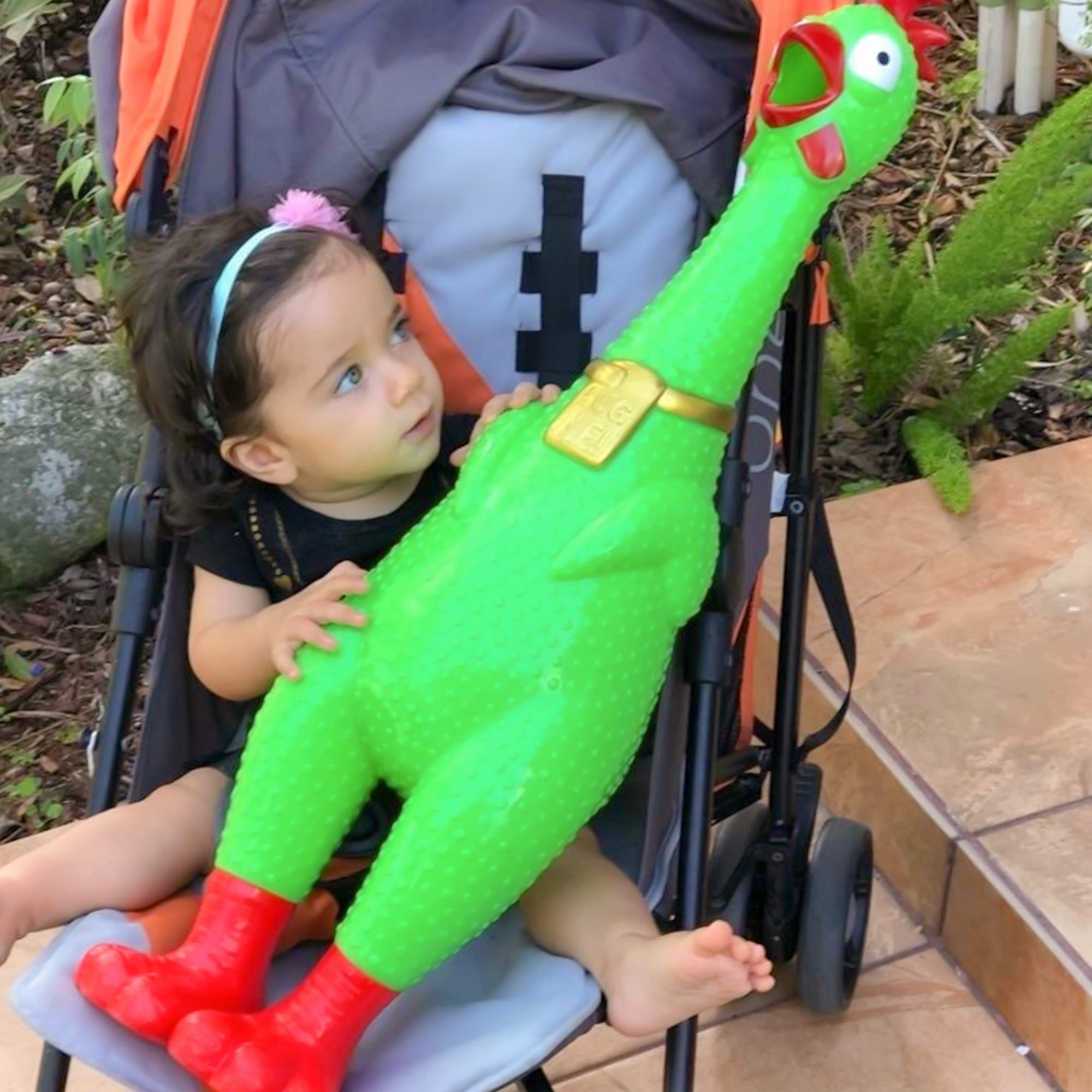 Animolds Hug Me Giant Rubber Chicken Huge Screaming Rubber Chicken Toy