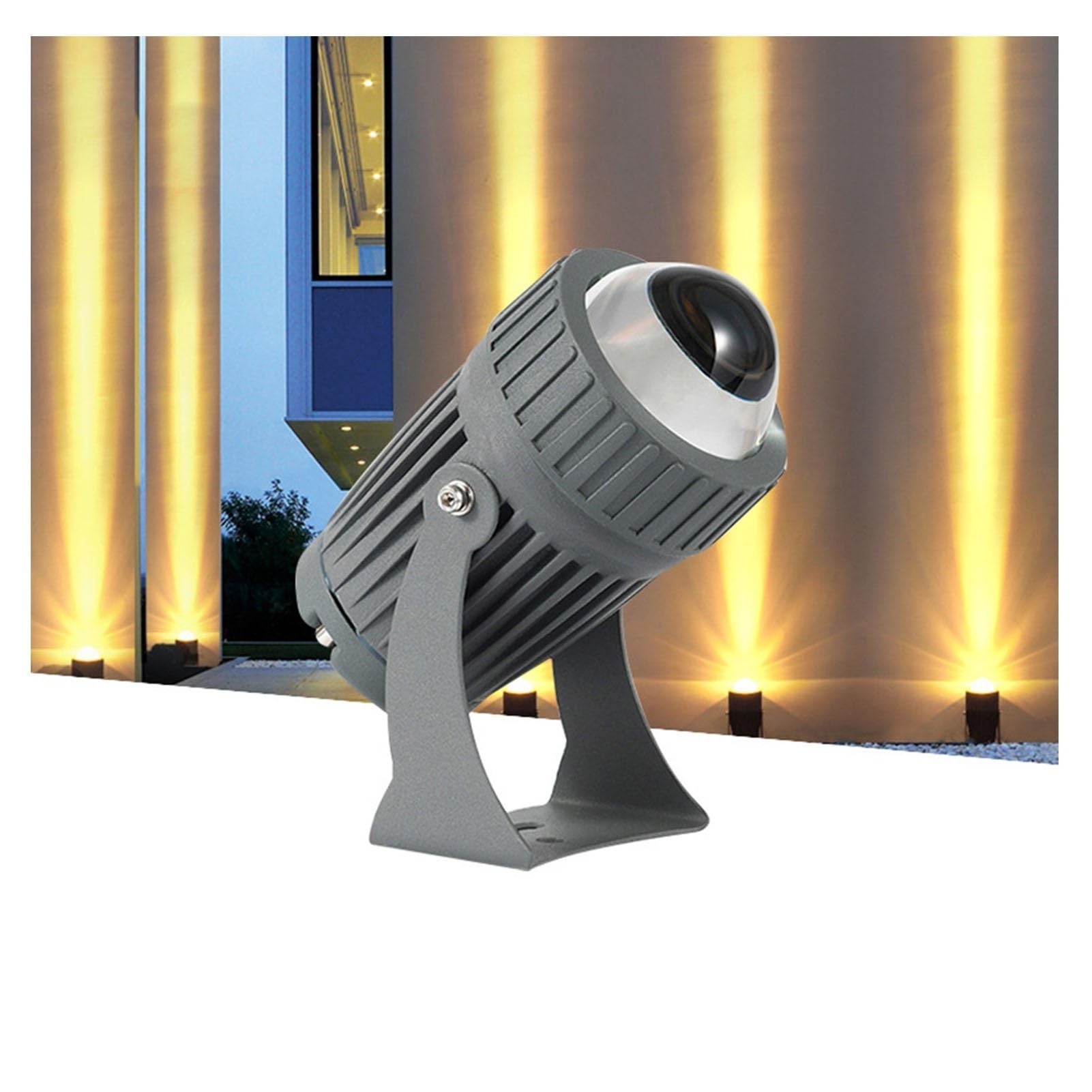 QICBYING Outdoor LED Spotlights - Landscape Lamp, 10W Narrow Beam Floodlight, IP65 Waterproof Rotation Lighting Beam Lamp, Adjustable Long Distance Wall Washing Spotlight(Blue,10W(12V))
