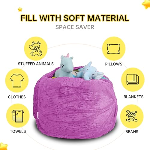 Miniatura 10 de LUCKYBOY Stuffed Animal Bean Bag Chair Dog kennels, Toy Storage Children's Chair Cover Sack Chair for Kids Beds for pets,Toys or Household Supplies