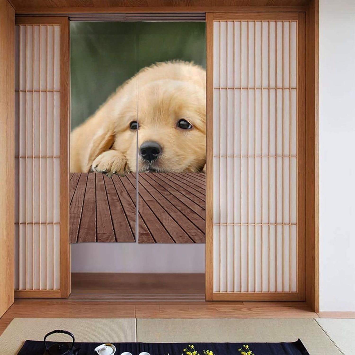 Amazon｜のれん おしゃれ ゴールデンレトリバー かわいい 子犬 簡単