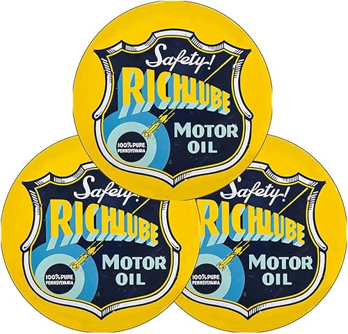 Miniatura 292 de Brotherhood Letrero de gas vintage de reproducción de letreros de metal vintage, letrero redondo de metal para garaje y hogar, 8 pulgadas de Nourse