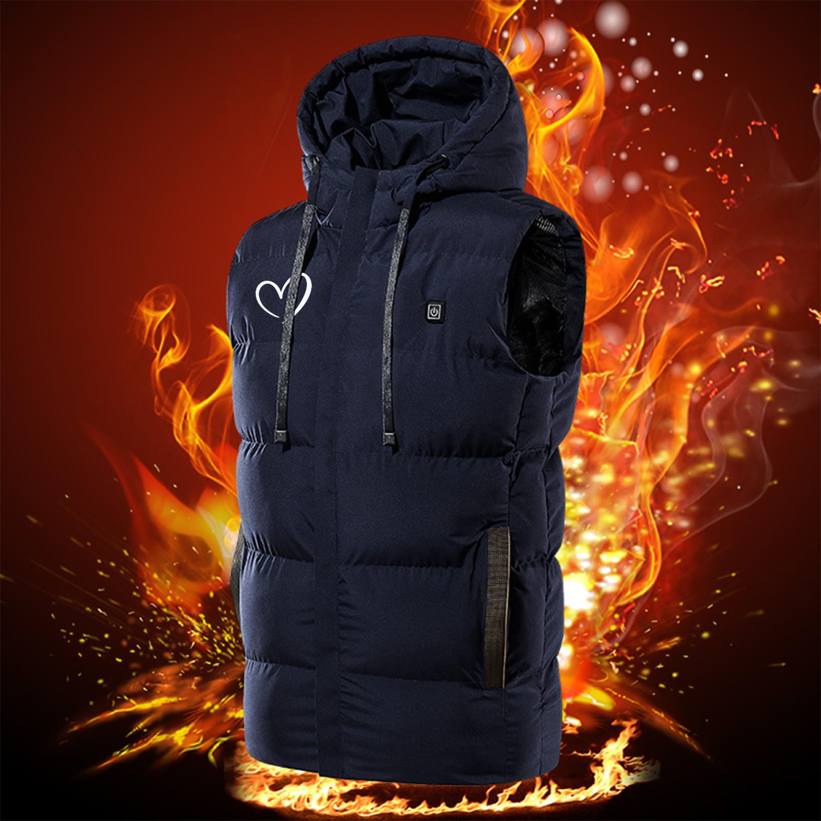 Chaleco Calefactable Chaqueta Calefactada Chaleco Térmico Invierno Ropa Calefactor Eléctrico, Carga Usb Ropa de Abrigo Eléctrica de Plumón for Esquí, Trabajo Al Aire Libre Tops