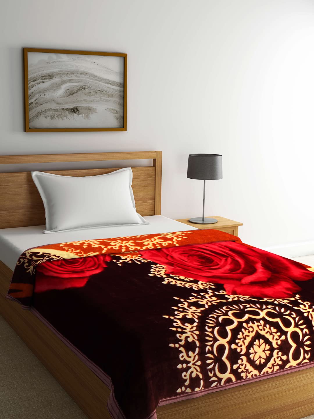 Arrabi Multi Floral Polyester 950 GSM Full Size Single Bed Blanket | ARSBL-1004-Multi