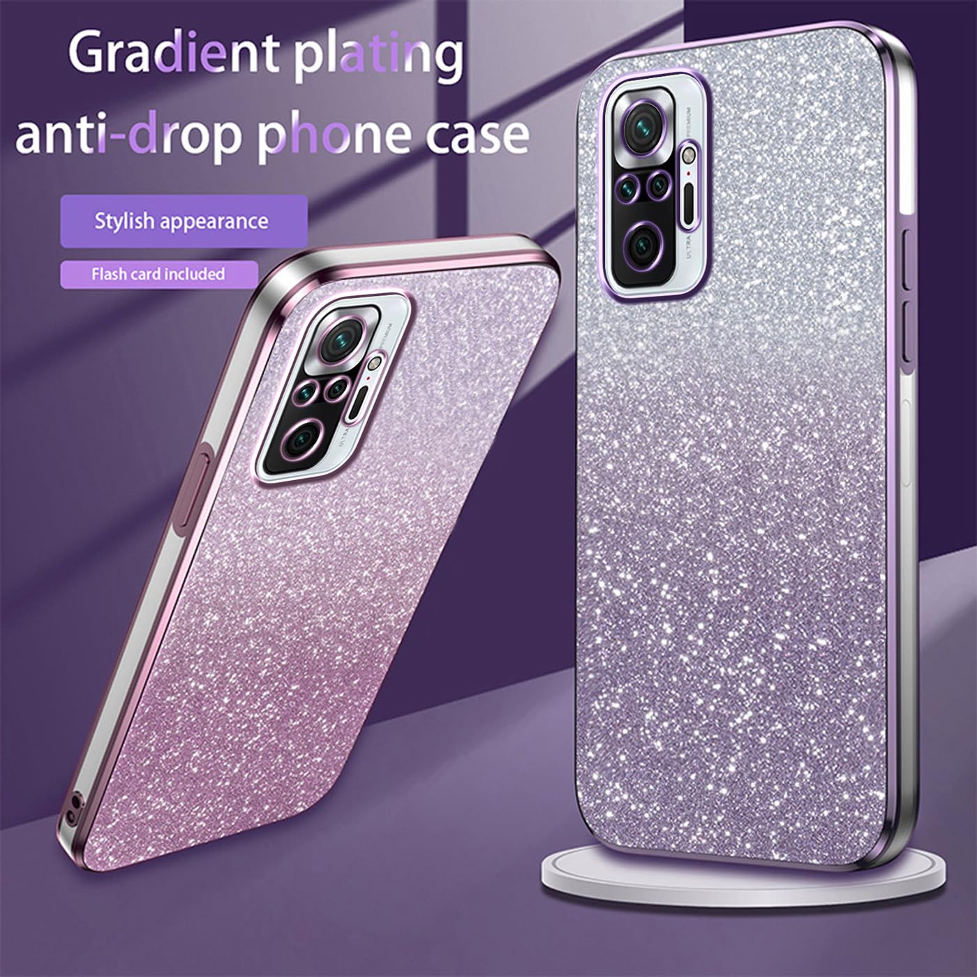 PanXCase Glitzer Hülle Für Xiaomi Redmi Note 12 Pro 4G / 11 Pro – Transparent Mit Pailletten, Stoßfest, TPU